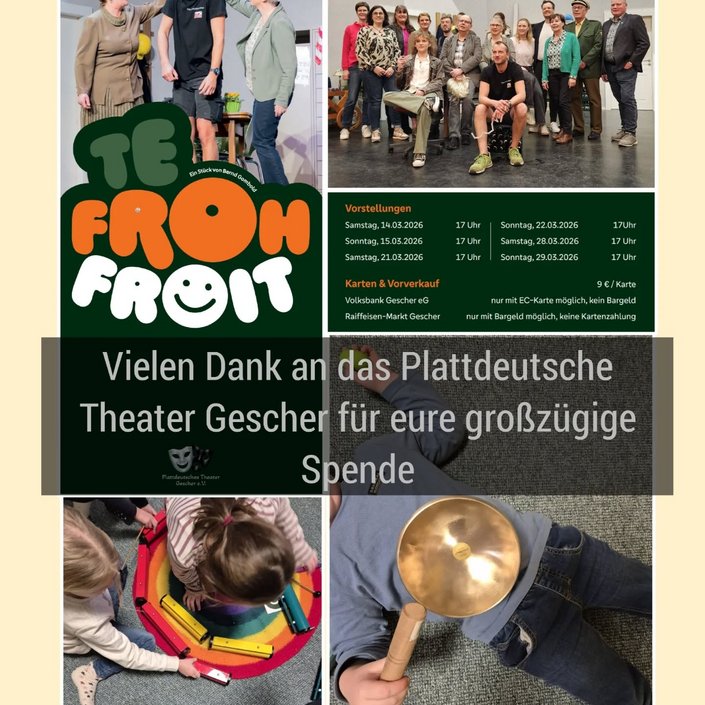 🎶✨ Neues Klangerlebnis für unseren Musikspielkreis! ✨🎶

Dank der großzügigen Spende des Plattdeutschen Theaters Gescher...